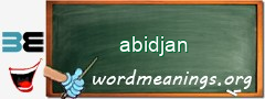 WordMeaning blackboard for abidjan